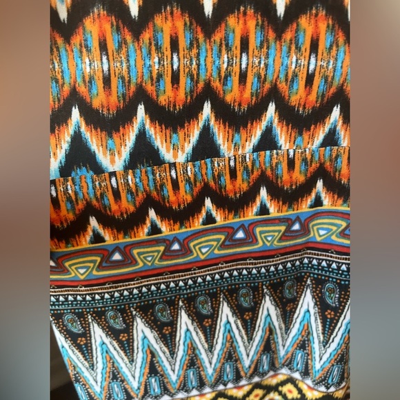 Matrushka Ziggy 3/4 Sleeve Vibrant Multicolor Geometric Midi Dress Sz M - Picture 9 of 12